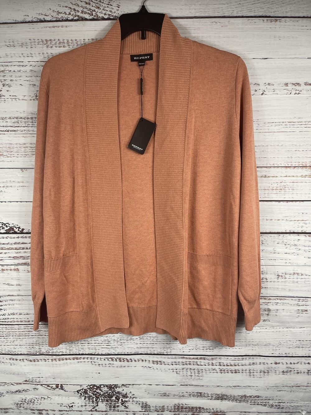 Repeat Cardigan Sweater Womens Size XXS Open Front Pocket Lightweight 400340S201